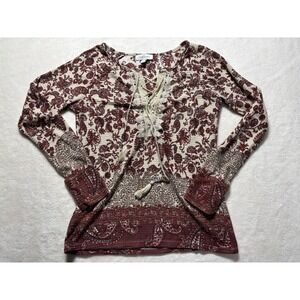 Vintage X America Blouse Floral Print All Over Size Small